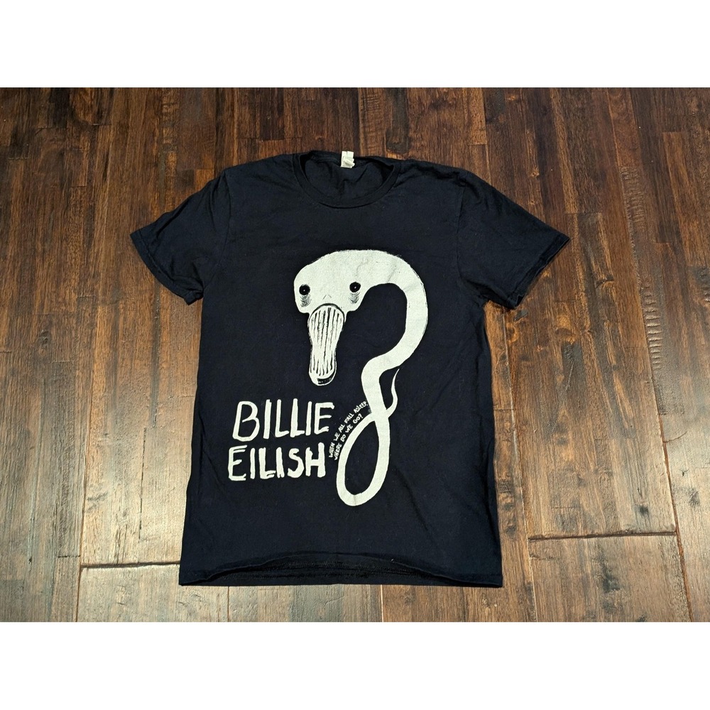 Billie Eilish Shirt Mens Small Black When We All Fall Asleep World Tour 2019 Tee